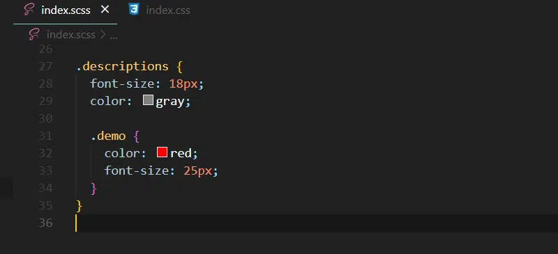 nested sass