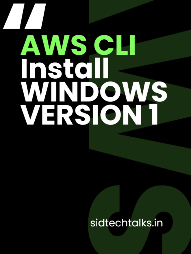 AWS CLI Install Windows Version 1