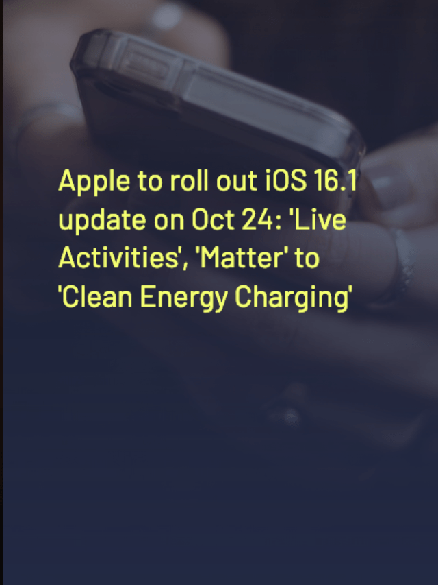 Apple to Roll Out iOS 16.1 Update on Oct 24: Live Activities, Charging